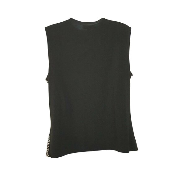 Coldwater Creek 2pc Black Jacket Cardigan Shell M Embroidered Cuffed Elegant - Picture 4 of 10